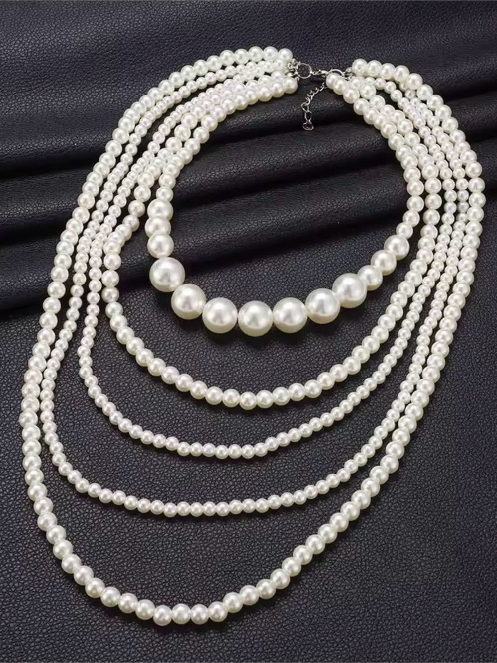 Multi-Strand White Pearl Necklace - Layered Elegance